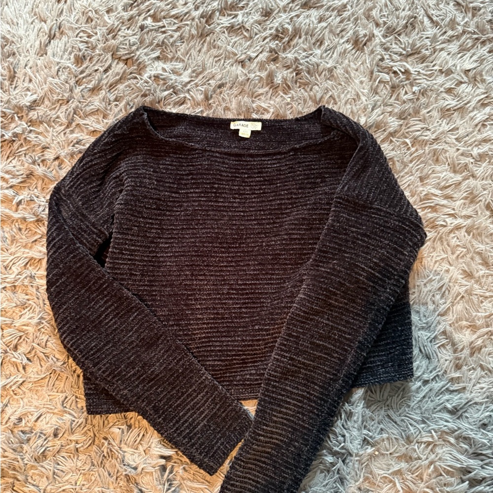 Garage Black Ribbed Sweater